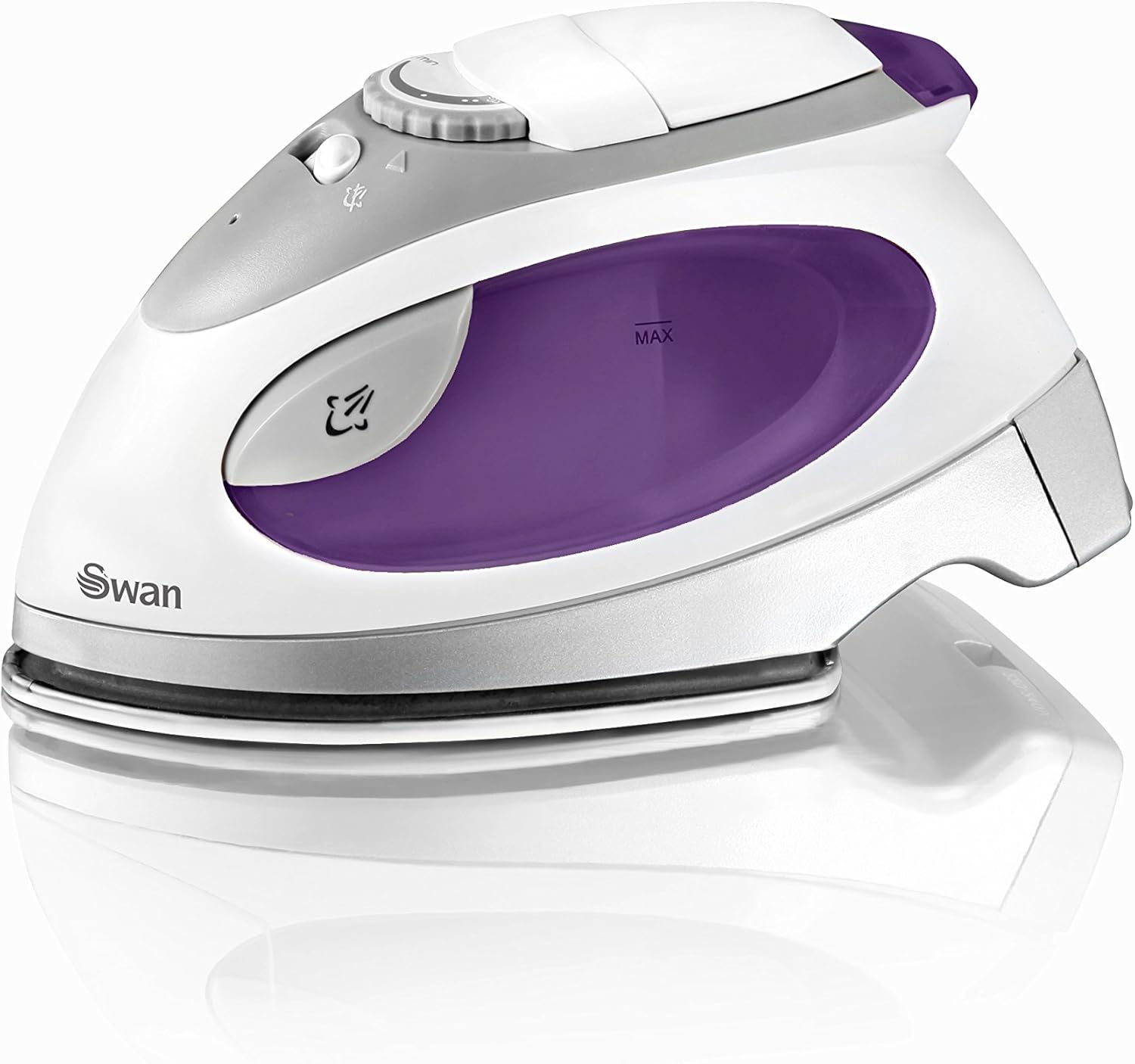 Swan SI3070N Compact, Steam Travel Iron, with Pouch and Beaker, Variable Temperature Control, 900W, Purple