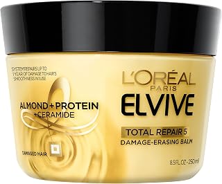 L'Oreal Paris Hair Expert Total Repair 5 Damage-Erasing Balm, Deeply repairs and reconstructs- dry, chemically treated hair, 8.5 oz. (Packaging May Vary)