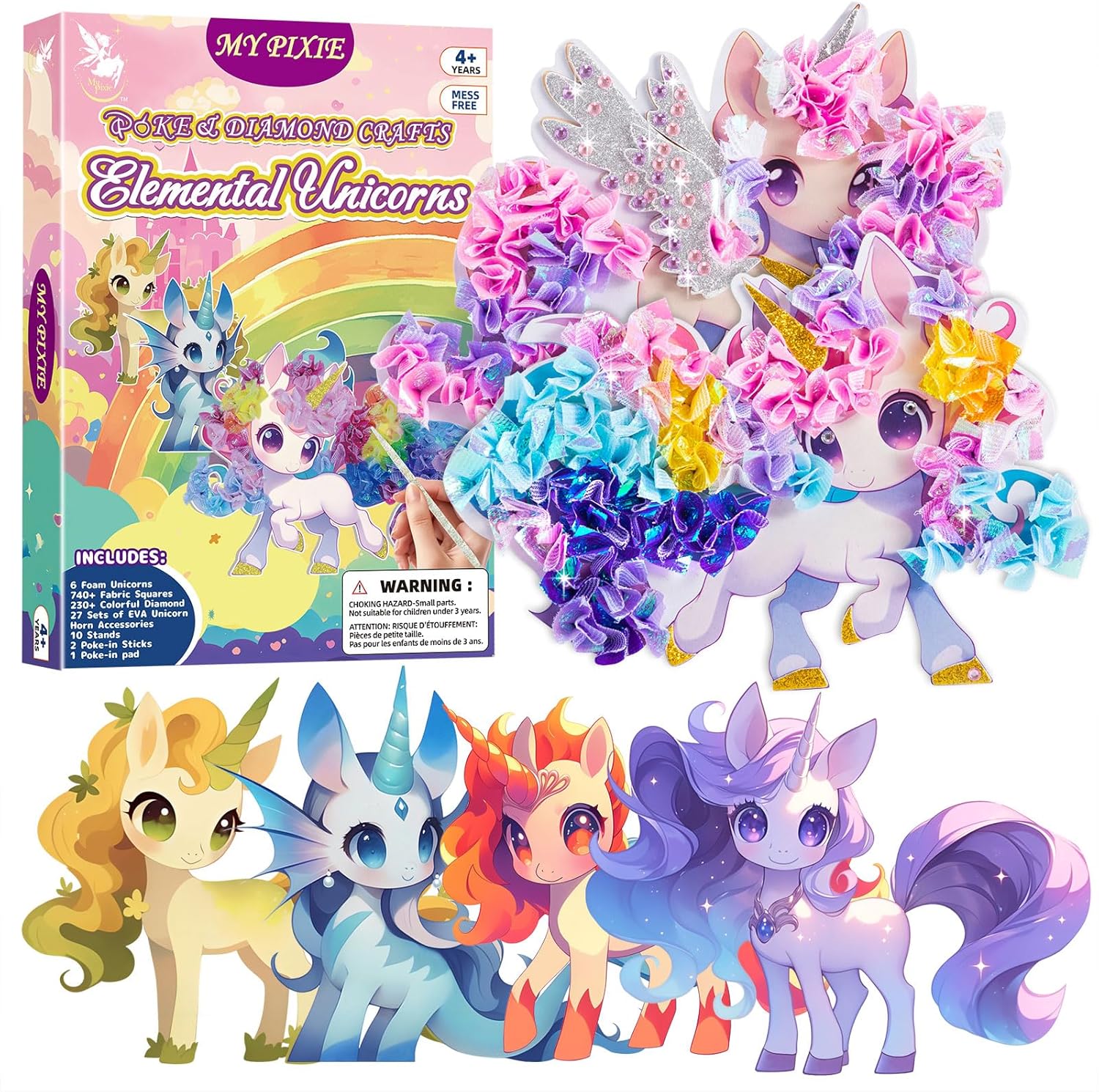 MyPixie Poke Art Kits for Girls, Arts and Crafts for Kids 4-8, DIY Creative Activity Toys, Birthday Gifts for Girls 4 5 6 7 8 9 10