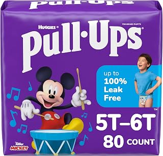 Pull-Ups Boys' Potty Training Pants, 5T-6T (46+ lbs), 80 Count (2 Packs of 40)