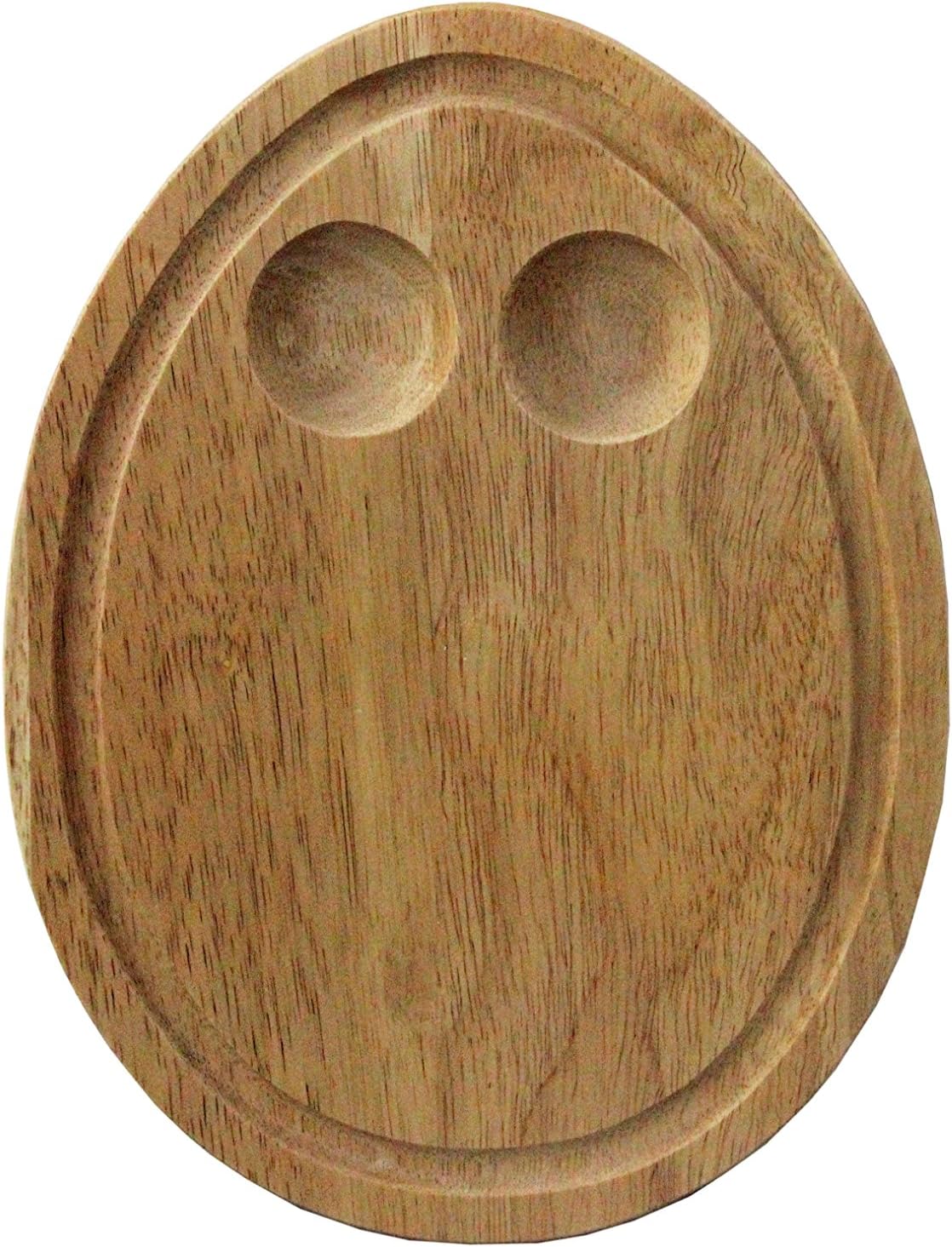 apollo THE HOUSEWARES BRAND Breakfast Board Egg Holder, Dippy Eggs, Hevea Wood, Size 18x24cm, Natural, Brown