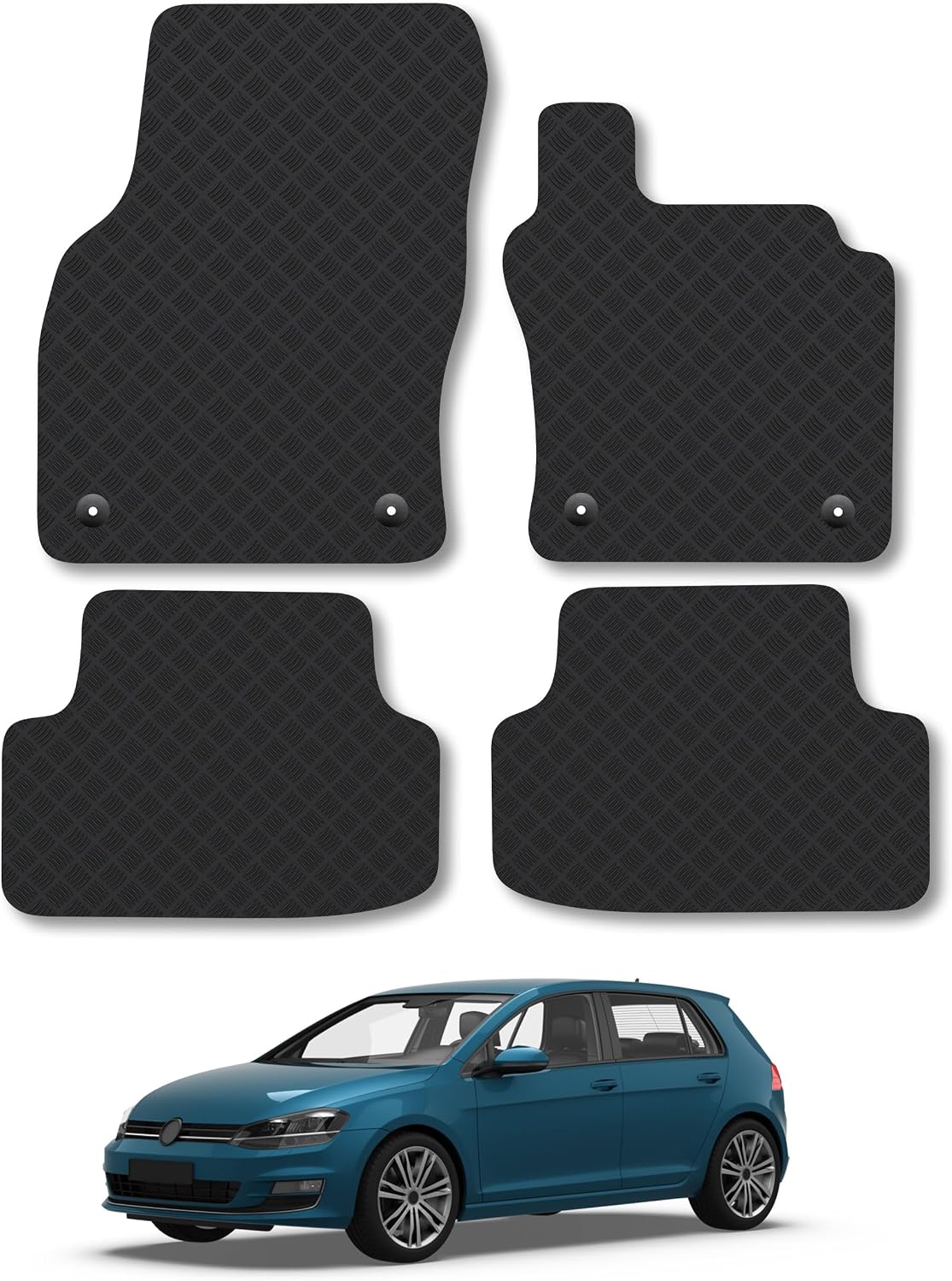 Compatible with Car Mats for VW Golf (2013-2020) 3mm Rubber