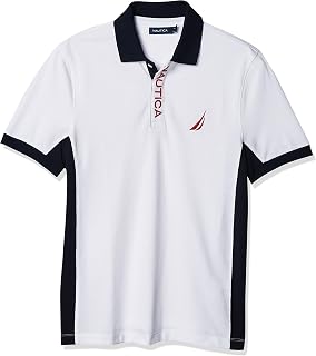 Nautica Men's Short Sleeve Color Block Performance Pique Polo Shirt
