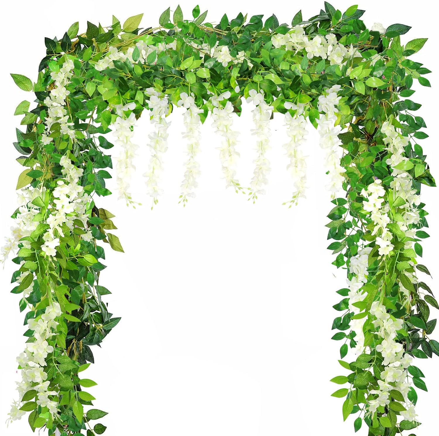Yueshop 4x8Ft Artificial Wisteria Vine Garland Artificial Flowers Plants