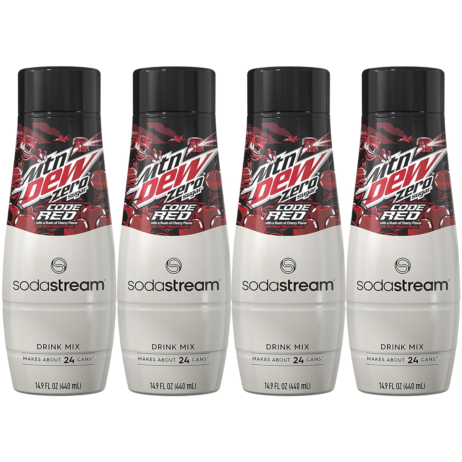 SodaStream MTN Dew Code Red Zero Sugar Drink Mix (440ml, Pack of 4)