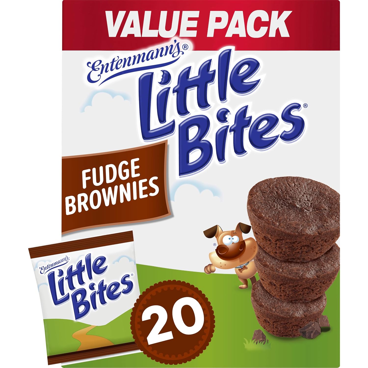 (Value Pack) Little Bites Fudge Brownies, 20 individual packs, (4 ct each), Real Chocolate Mini Muffins, 39 oz Multipack
