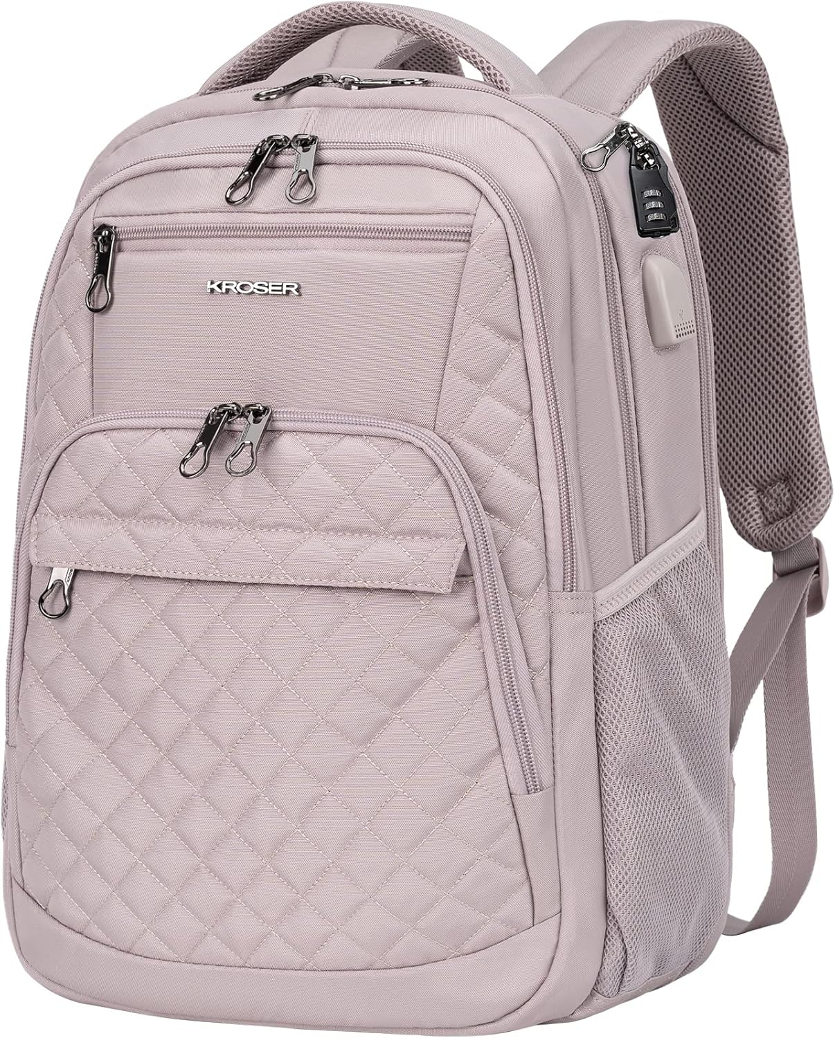 KROSER School Laptop Backpack 17.3 Inch Large Travel Computer Backpack Water-Repellent Daypack with USB Charging Port & Headphone Interface RFID Pockets