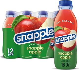 Snapple Apple Juice Drink, 16 fl oz recycled plastic bottle, Pack of 12