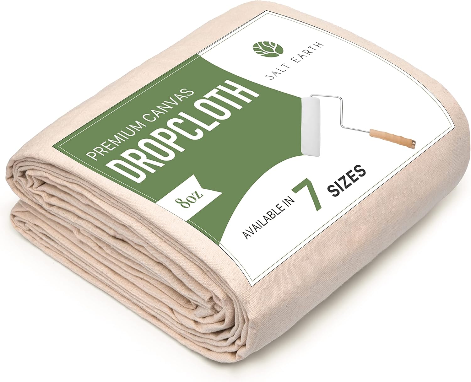 Canvas Drop Cloth by Salt Earth, Pack of 1 Reusable Paint Drop Cloth, 100% Recycled Cotton, All Purpose Painters Drop Cloth, Cotton Canvas Tarp Cover for Painter Furniture & Floor Protection (4x5 FT)