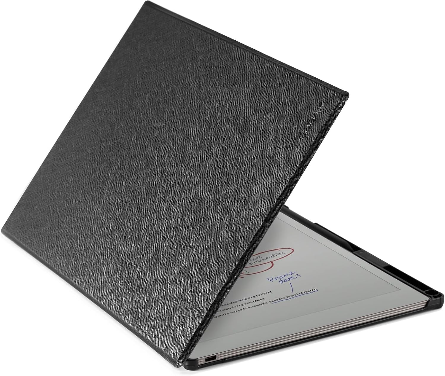 CoBak Case for Remarkable Paper Pro Color Tablet 11.8" 2024 Released- Smart Auto Sleep/Wake Folio Lightweight Protective Cover with Built-in Pen Holder and Nibs Holder (Black)