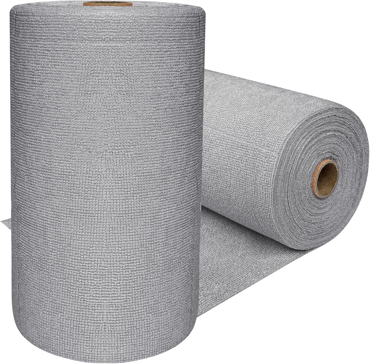 OJYUDD 75 Pack Microfiber Cleaning Cloth Roll,Reusable Tear Away Towels,Washable Ultra Absorbent Cleaning Rags for House,Car,Glass,Garage,Kitchen or Shop(Grey)