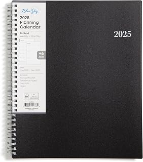 Blue Sky 2025 Weekly and Monthly Planner, January - December, 8.5" x 11", Flexible Cover, Laminated Tabs, Wirebound, Enterprise