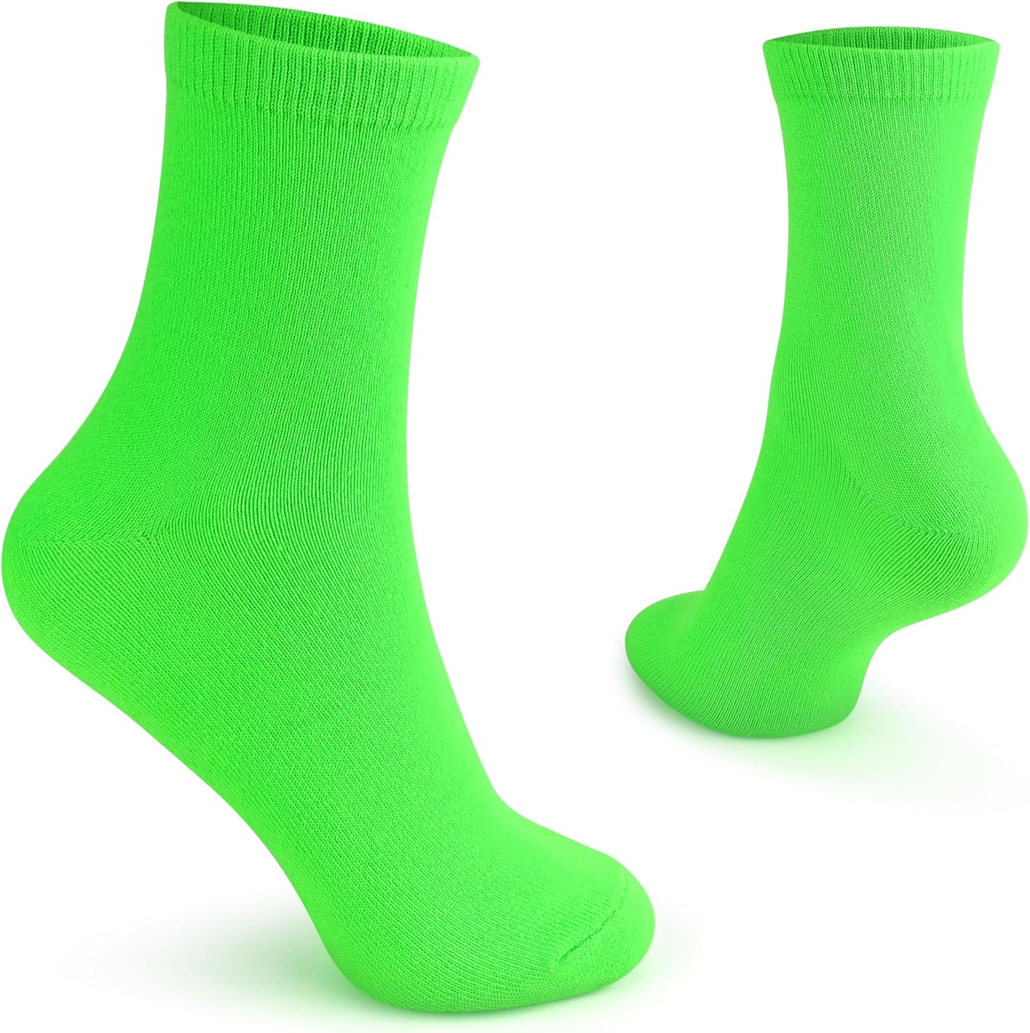 Casual Dress Socks for Men, Bright Neon Solid Color, Comfortable Crew Socks