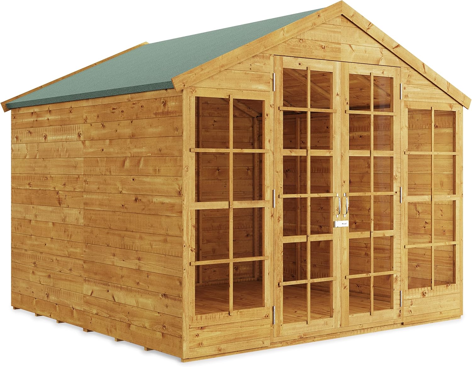 BillyOh Summerhouse Log Cabin 8 x 8 Wooden Garden Storage Shed Summer House Harper Apex Summerhouses (8x8)