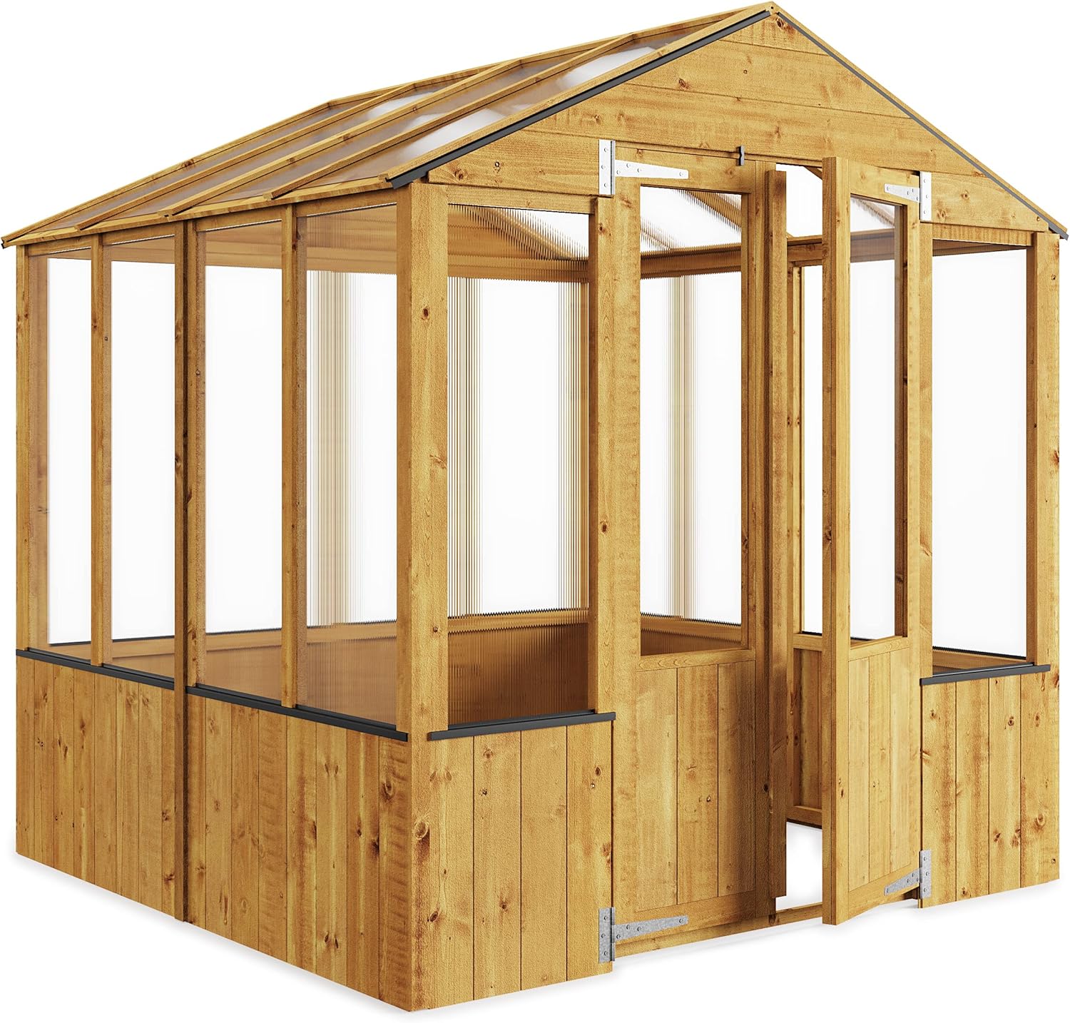 BillyOh 6x6 Wooden Frame Greenhouse | Polycarbonate Glazing | Cold Frame, Durable Shed, Wooden Green House, Small Greenhouse Lincoln