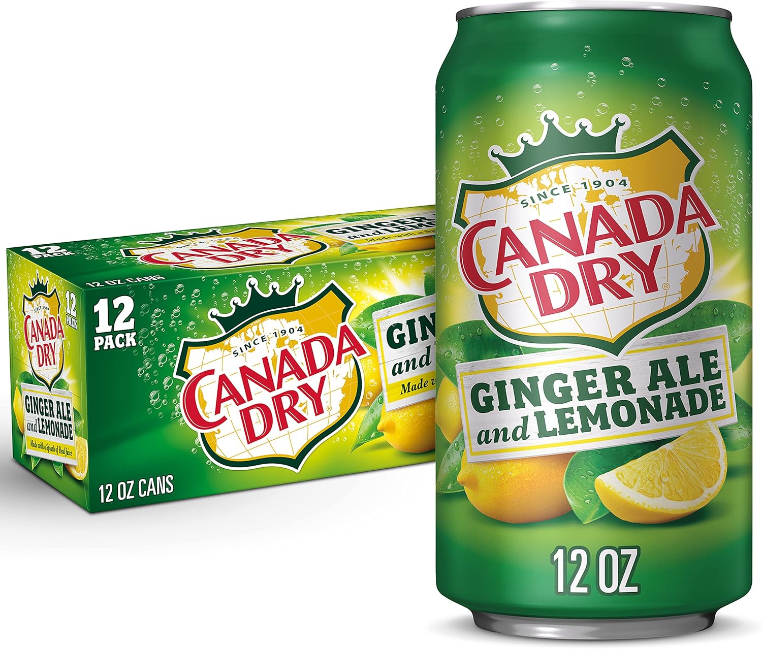 Canada Dry Ginger Ale and Lemonade 12-12 fl oz Cans (Pack of 24)