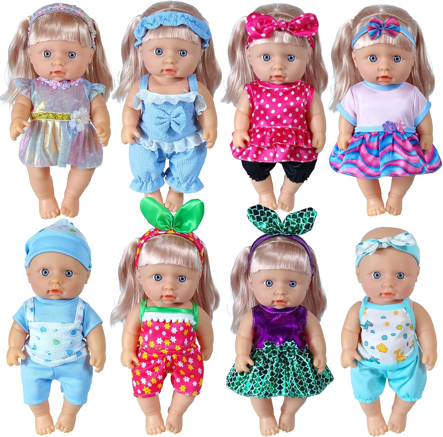19Pcs 8-10-inch-Doll-Clothes-Accessories Baby-Doll-Clothes Costumes Outfits Christmas Birthday Gift for Little Girl