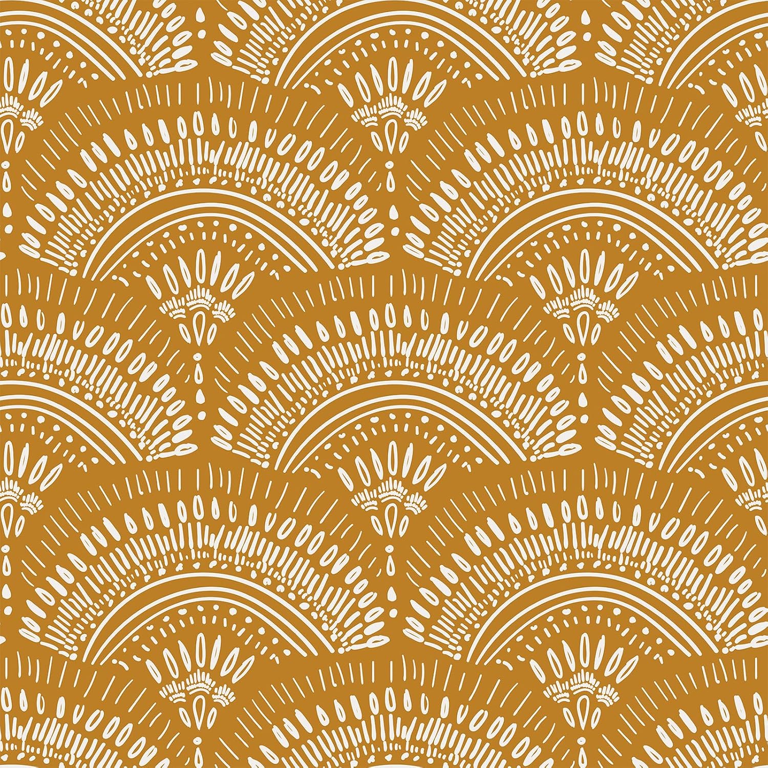 VEELIKE Mustard Yellow Geometric Wallpaper Peel and Stick Boho Wallpaper for Bedroom Bathroom Nursery 17.7''x354'' Removable Yellow Art Deco Wallpaper Renter Friendly Adhesive Contact Paper for Walls