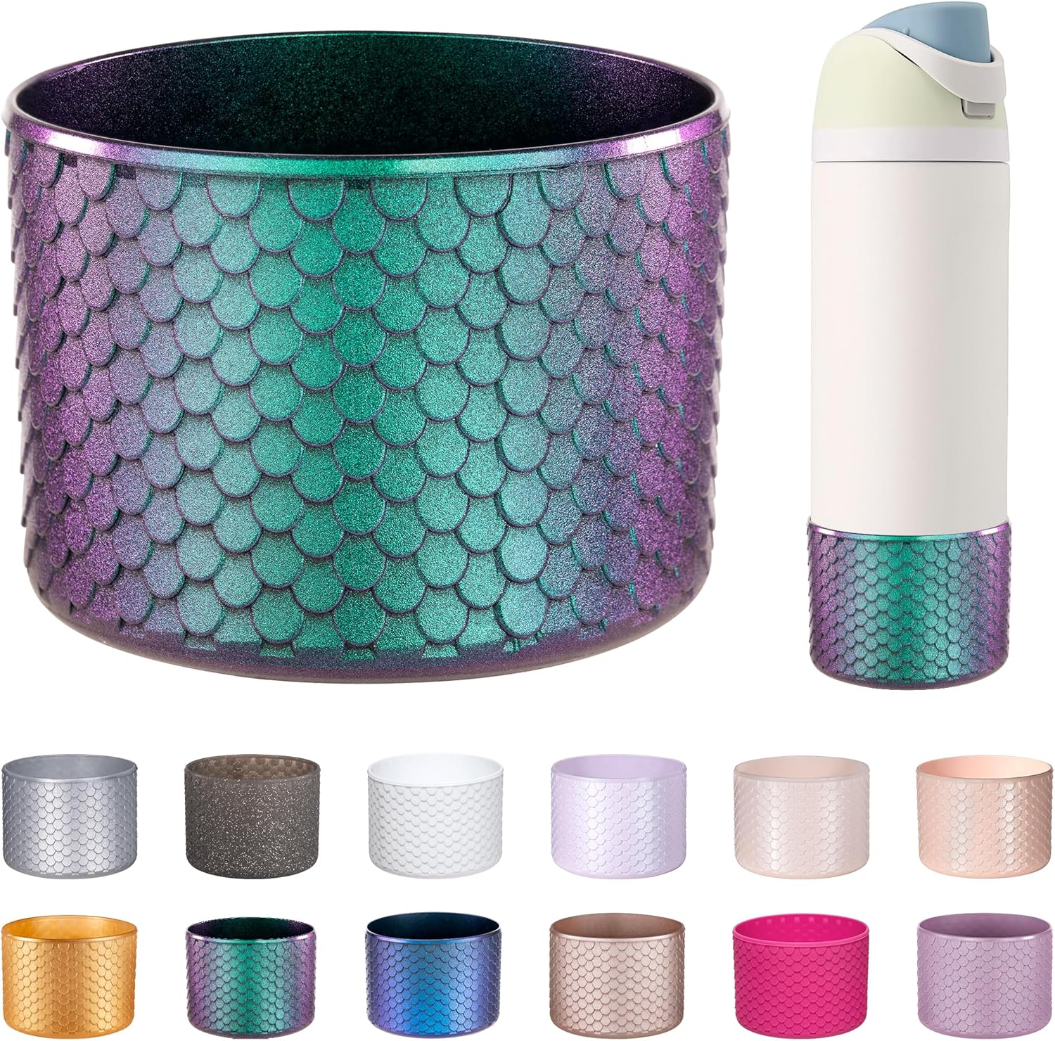 Silicone Boot for Owala Water Bottle 32 oz, Bling Anti-Slip Protective Sleeve for FreeSip/Twist/Flip Water Bottles, BPA Free