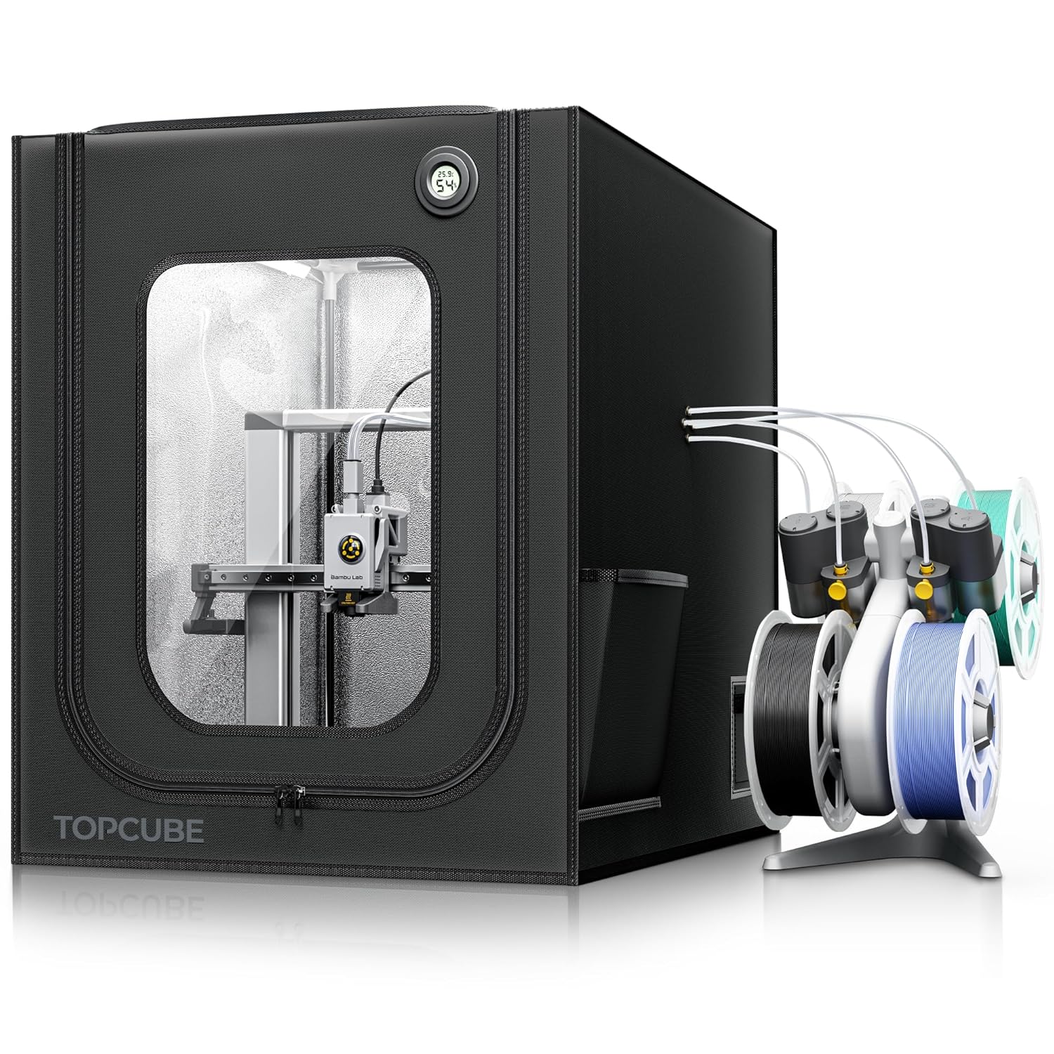 3D Printer Enclosure for Bambu Lab A1, Large Size Enclosure with LED Light, Fireproof Waterproof Dustproof Noise Reduction Constant Temperature 3D Printer Cover, 550x600x670MM