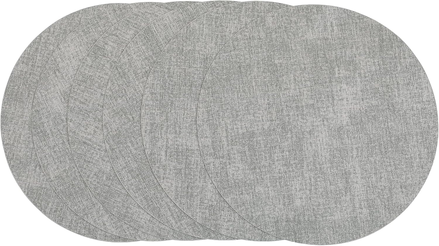 Round Placemats Set of 6 Heat Resistant Waterproof Oilproof Wipeable Anti Slip Faux Leather Vinyl Table Mats for Kitchen Dining Party Outdoor (Grey, Set of 6)