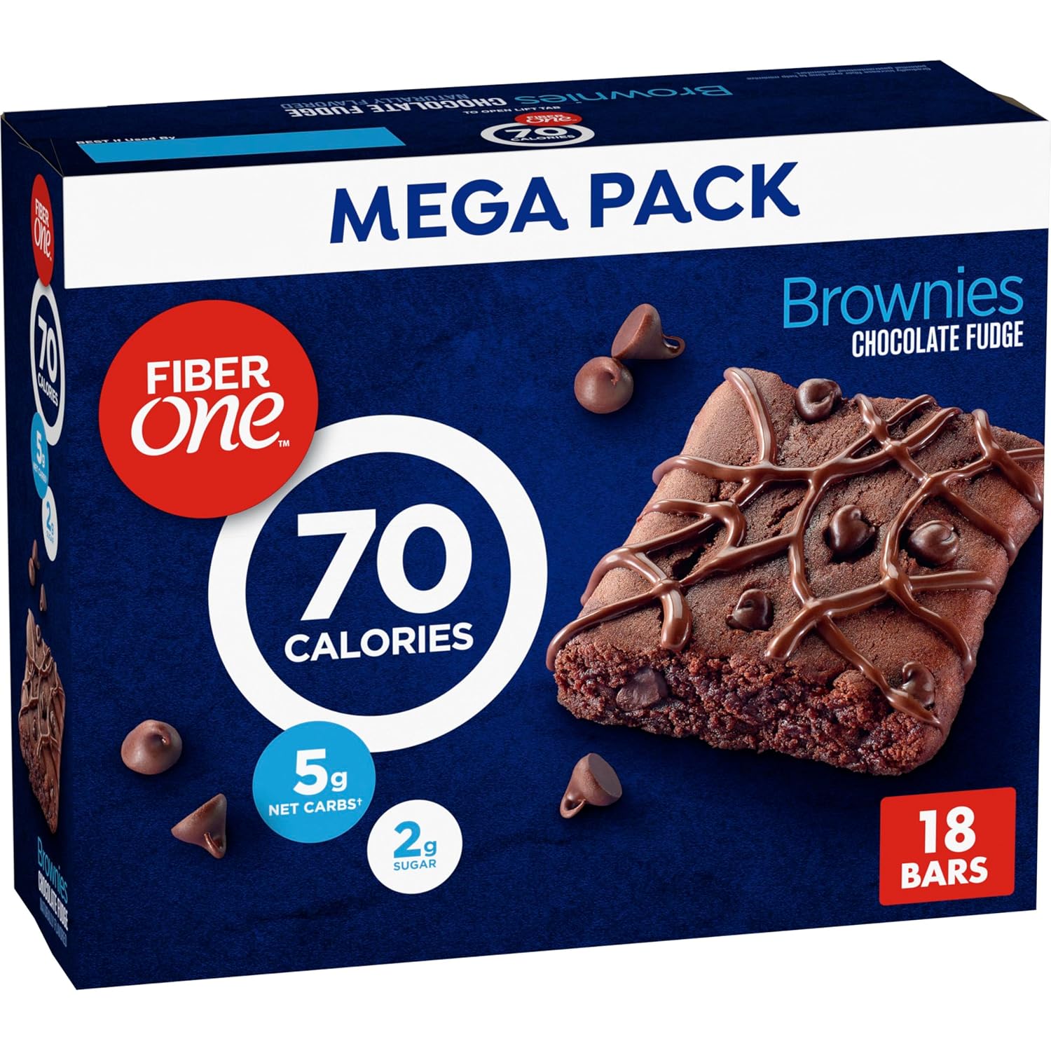 Fiber One 70 Calorie Chocolate Fudge Brownies, Mega Pack, 18 ct, 16 oz