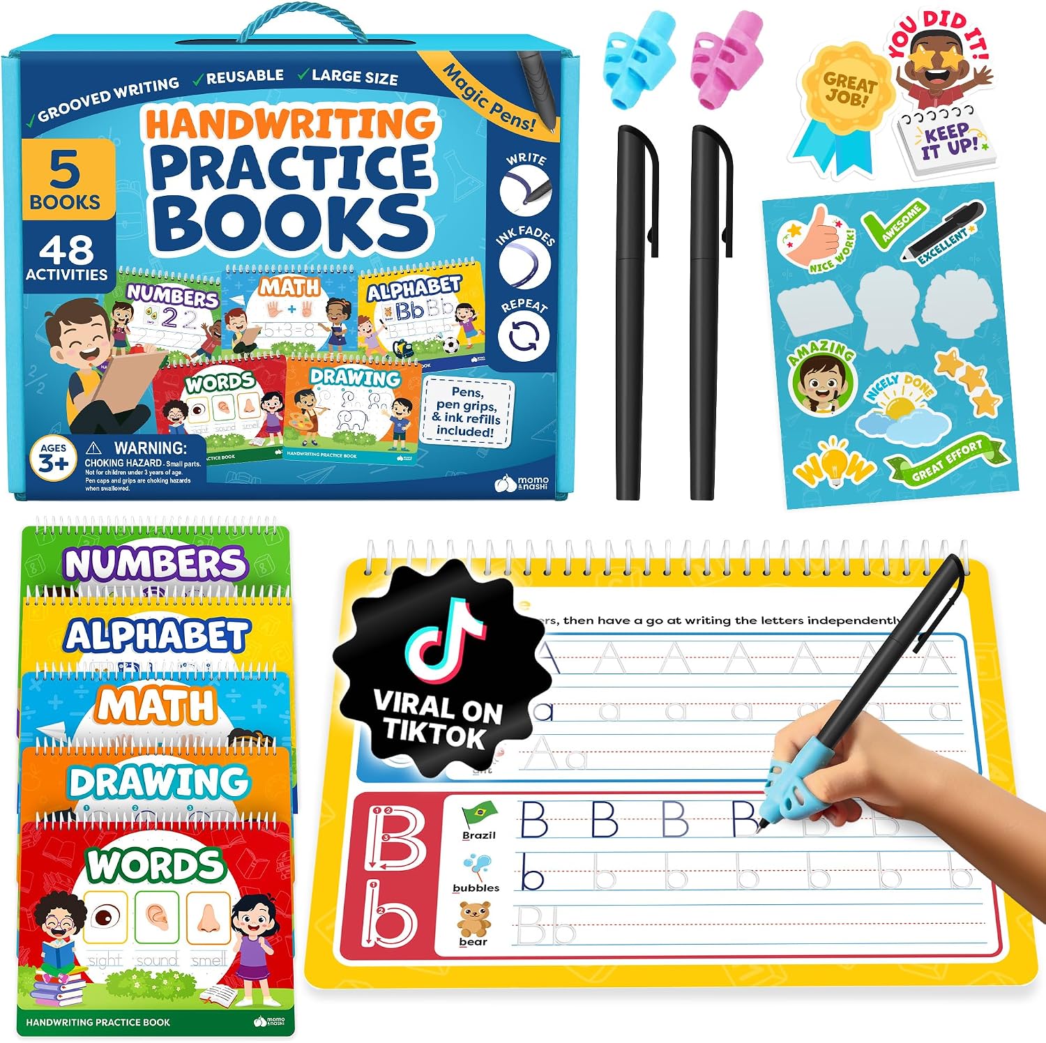 Magic Grooved Writing Practice Books for Kids 3-7