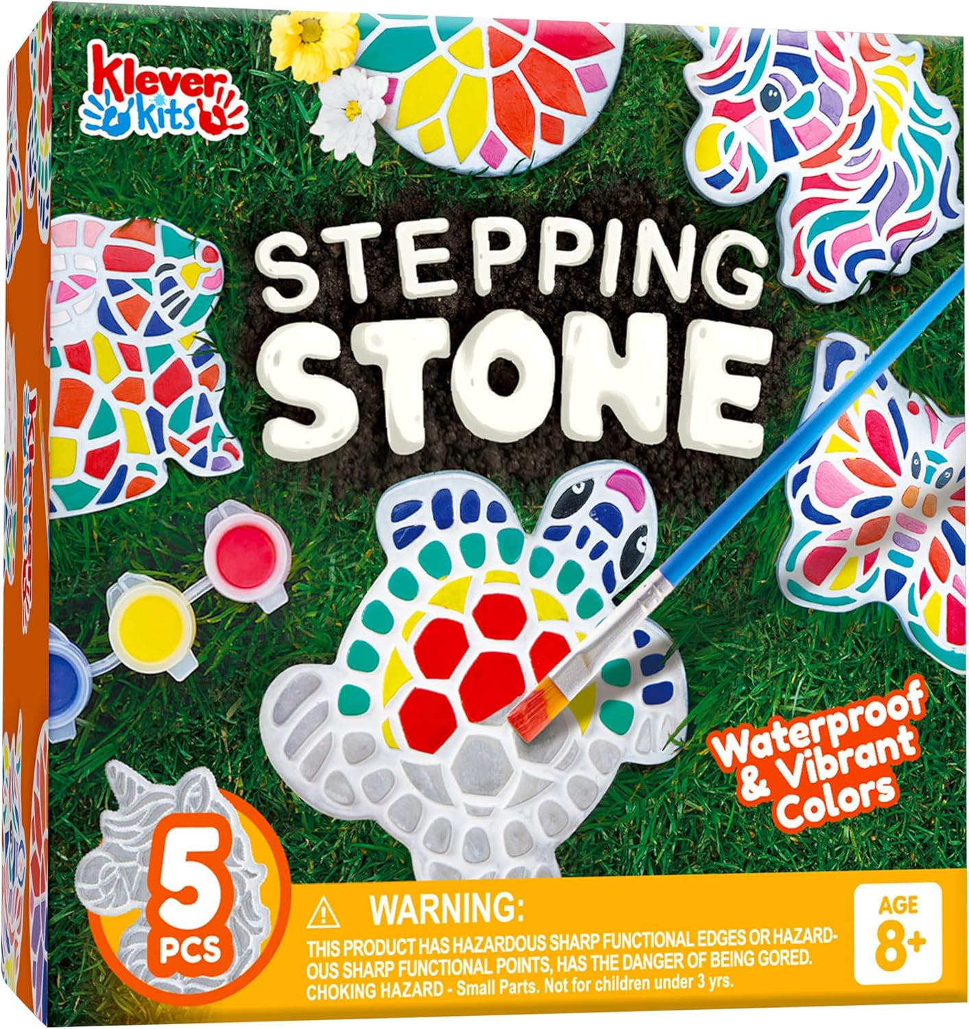 Klever Kits Rock Painting Kit for Kids Paint 5 Unicorn Garden Stepping Stones,Ceramic Arts & Crafts for Kids Ages 6-12,Birthday Gifts for 6 7 8 9 10+ Year Old Boys and Girls,DIY Toys,Outdoor Toys