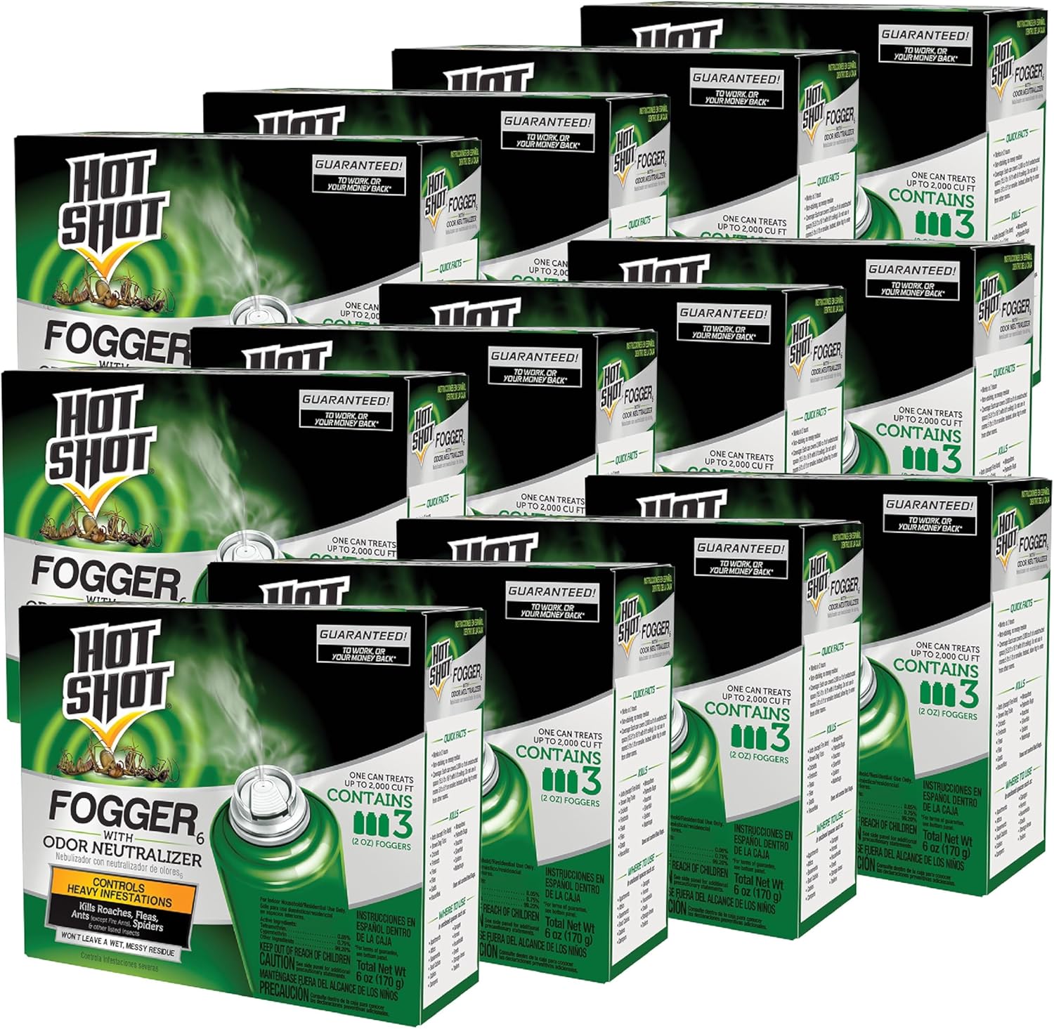 Hot Shot Fogger6 With Odor Neutralizer, 2 oz Foggers