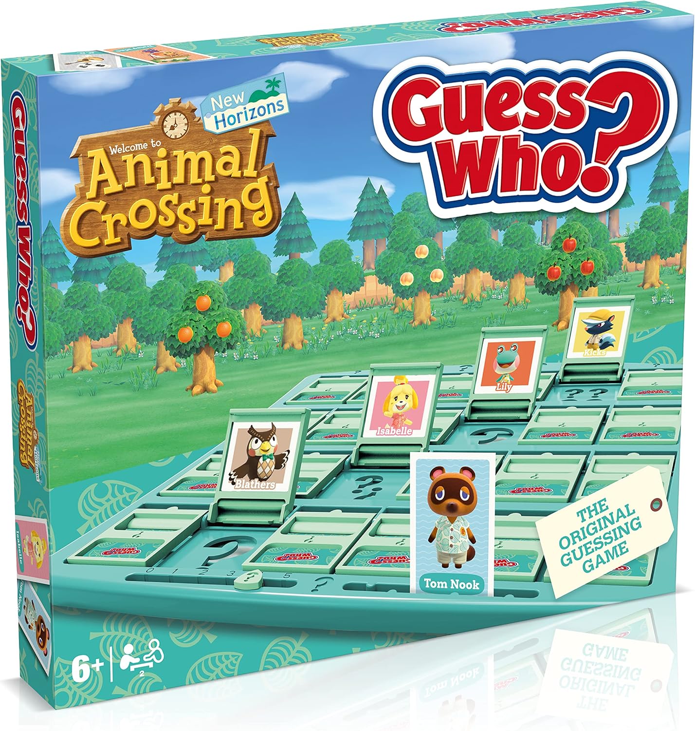 Winning Moves Games Animal Crossing Guess Who? Board Game, Play with Tom Nook, Margie, Harvey and Daisy Mae Asking yes no Questions to Reveal Your Opponents Mystery Character, Ages 6 up, Multicolor