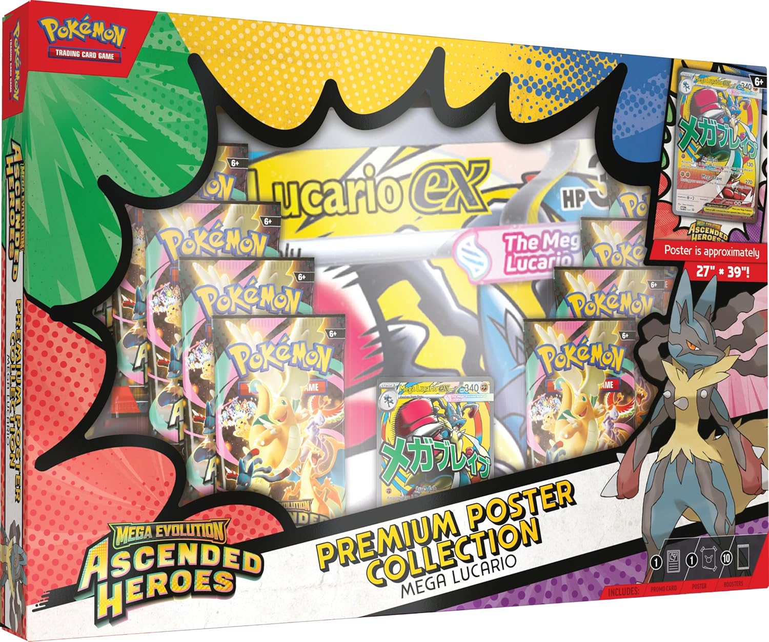 Pokemon TCG: Mega Evolution - Ascended Heroes - Premium Poster Collection - Mega Lucario