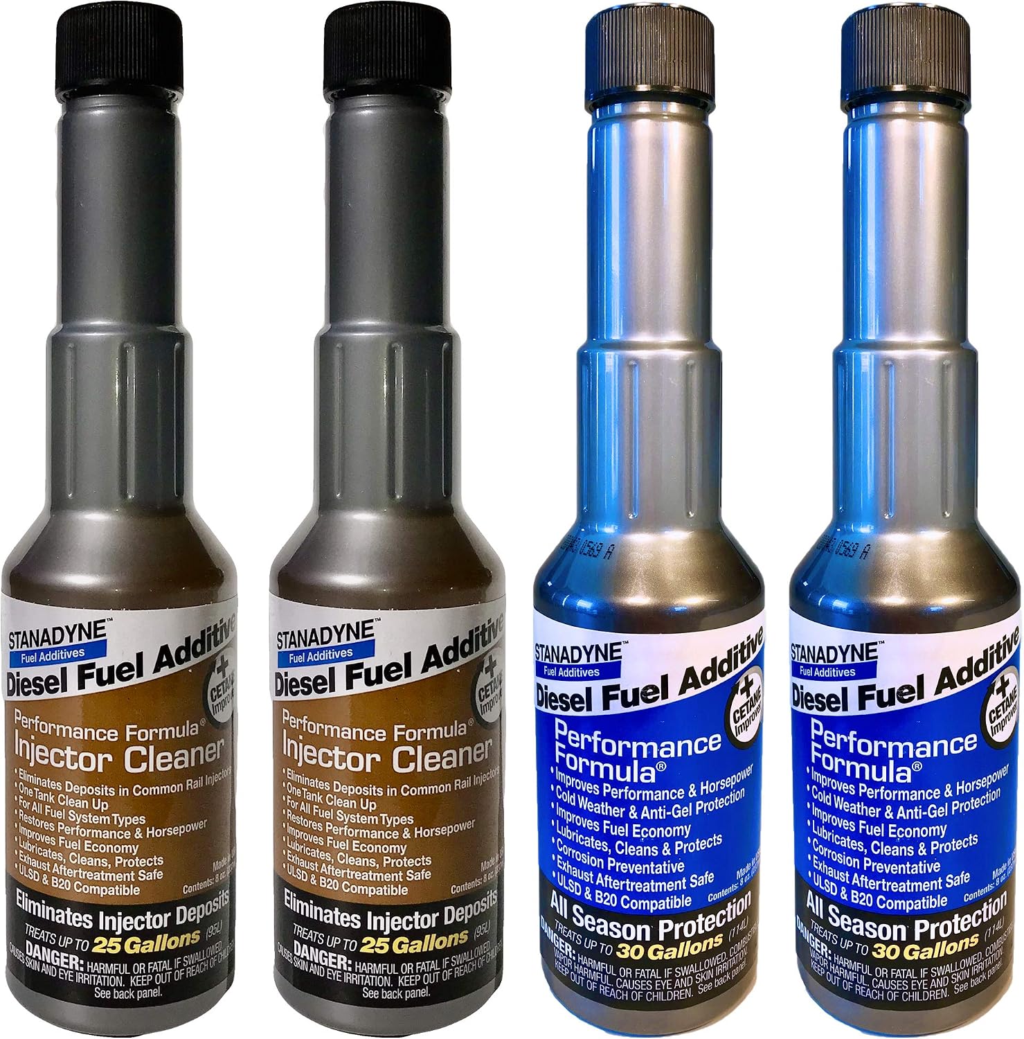 Stanadyne Performance Formula Bundle with Injector Cleaner Diesel Fuel Additive, 8 Ounce, 4 Pack