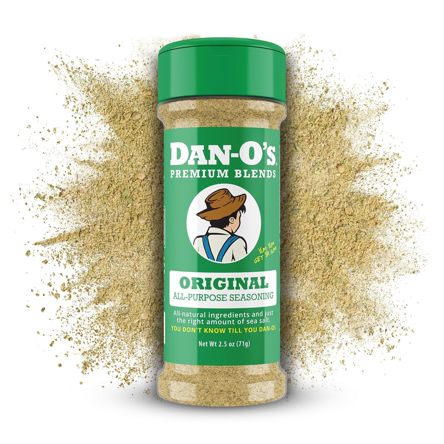 Dan-O's Original Seasoning, 2.5 oz Bottle, All Purpose Seasoning for Chicken, Turkey, Beef, Veggies and More, Sugar Free, Zero Calorie, Use this Spice Blend to Craft a Marinade, Dry Rub or Sauce