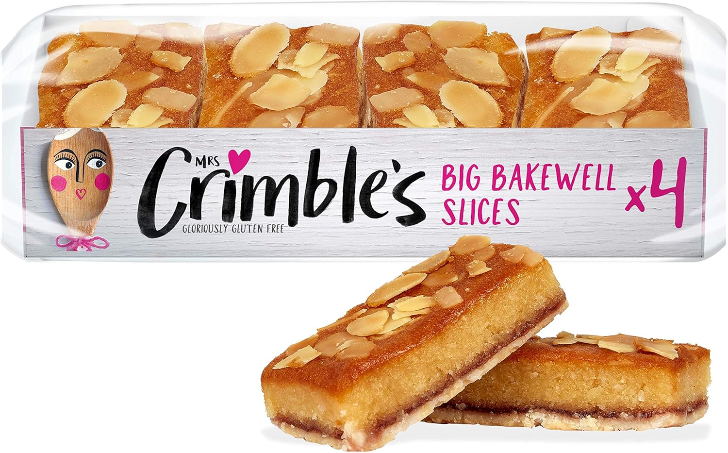 Mrs Crimble’s 12 Bakewell Slices, Gluten Free, Premium Quality Cake Bars, Ready to Eat, Certified Free From Gluten, Wheat Free & Vegetarian Friendly (Pack of 3, Total 12 Slices)