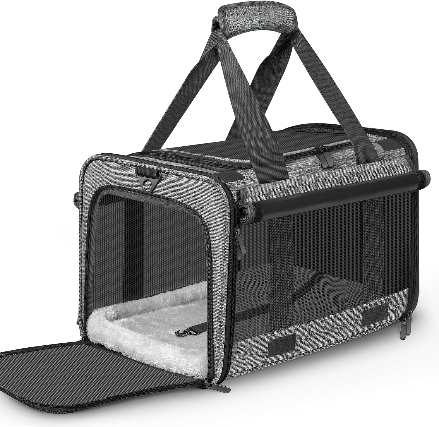Soft Sided Cat Carrier for Anxious Pets with Privacy Roller Blinds