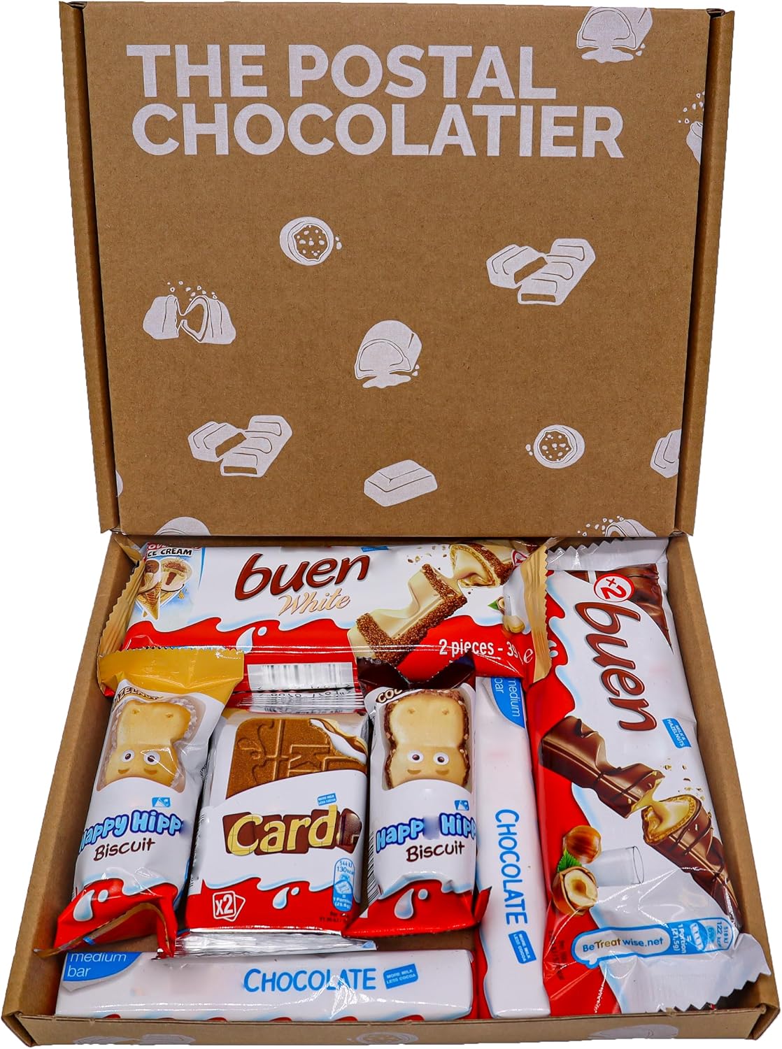 Bueno Chocolate Gift Box Hamper – Letterbox Friendly Chocolate Gift for Birthdays, Thank You, Get Well Soon & Surprises – Happy Hippo, Chocolate Cards & Bueno Mini Selection
