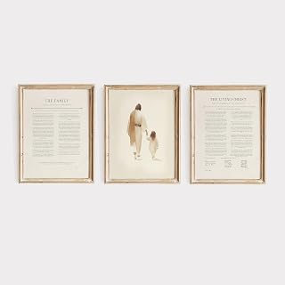 The Way He Leads, Bible Wall Art Jesus Poster Religious Wall Decor Christian Boho Home Decor, LDS Scripture Wall Art (8" x 10" Unframed, Set of 3 (A))