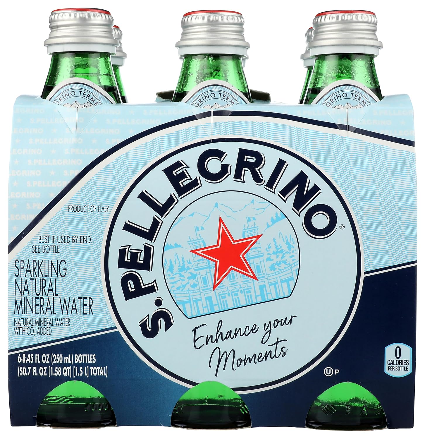 S.Pellegrino Sparkling Mineral Water, 8.45 Oz Glass Bottle