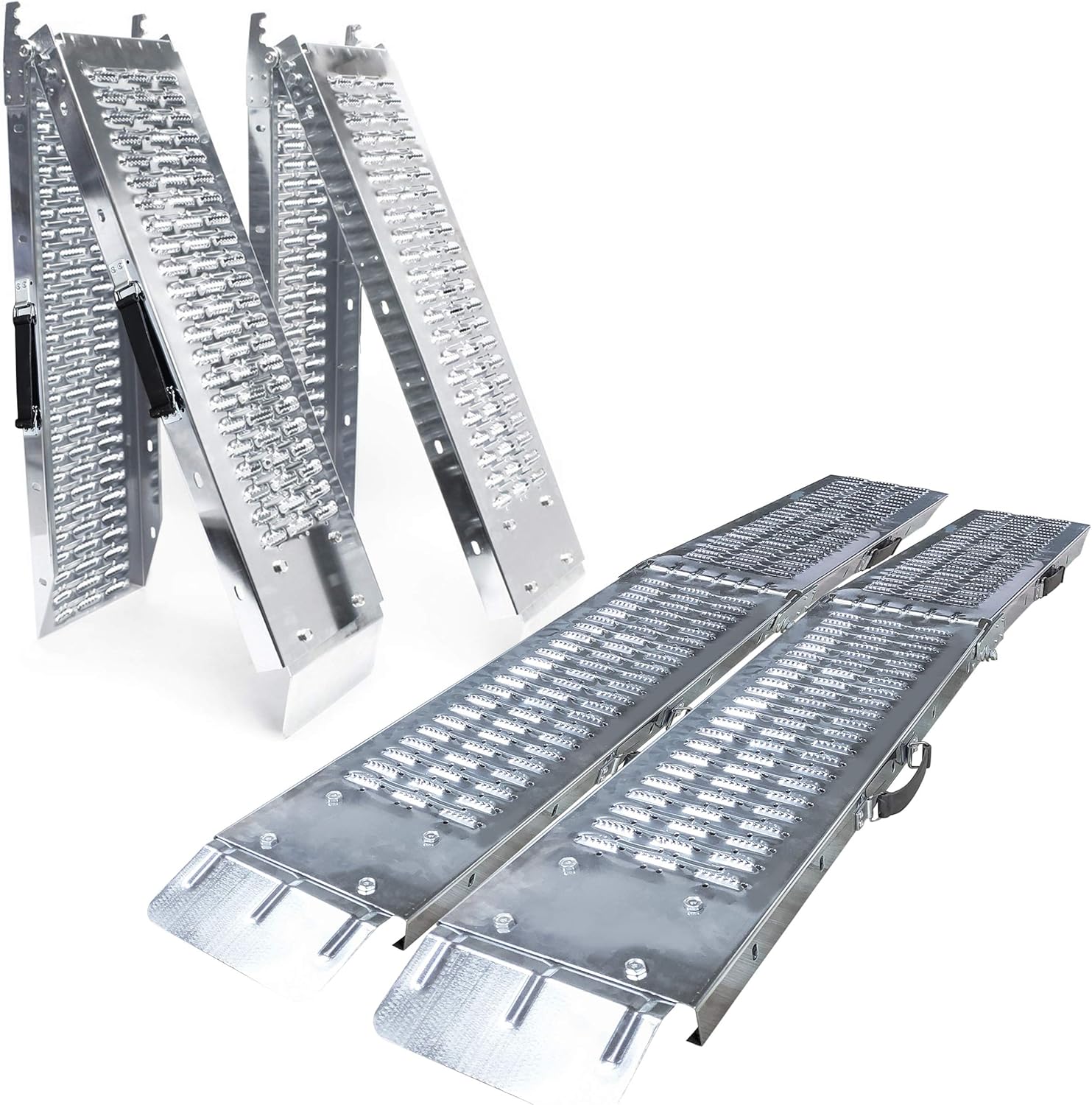VOUNOT Folding ramp | Loading ramps 400 kg max | Folding ramp for Moto and access ramp | Resistant and convenient | Size 180 x 23x 4.5cm