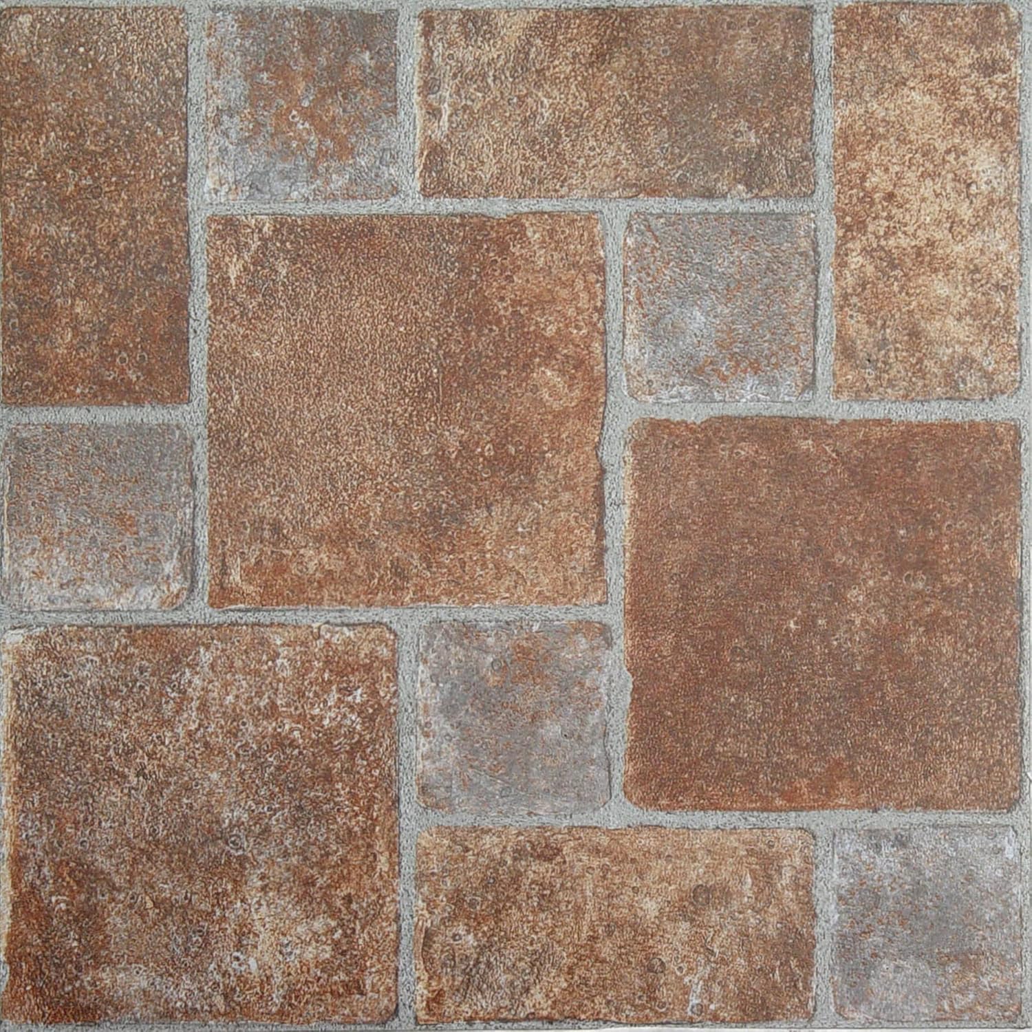 Nexus Self Adhesive 12-Inch Vinyl Floor Tiles, 20 Tiles - 12" x 12", Brick Pavers Pattern - Peel & Stick, DIY Flooring for Kitchen, Dining Room, Bedrooms & Bathrooms by Achim Home Decor