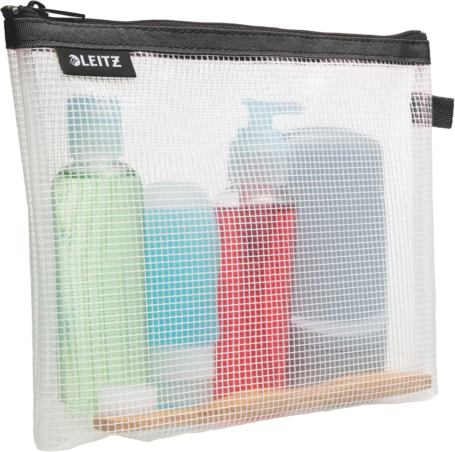 Leitz Wow Cosmetic Travel Pouch, Water Resistant, Ideal Toiletry Bag, Suitable for Travel, 24x17x3cm - Black