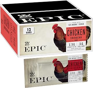 Epic Provisions Chicken Sriracha Protein Bars, Whole30, Keto Friendly, 12 ct, 18 oz