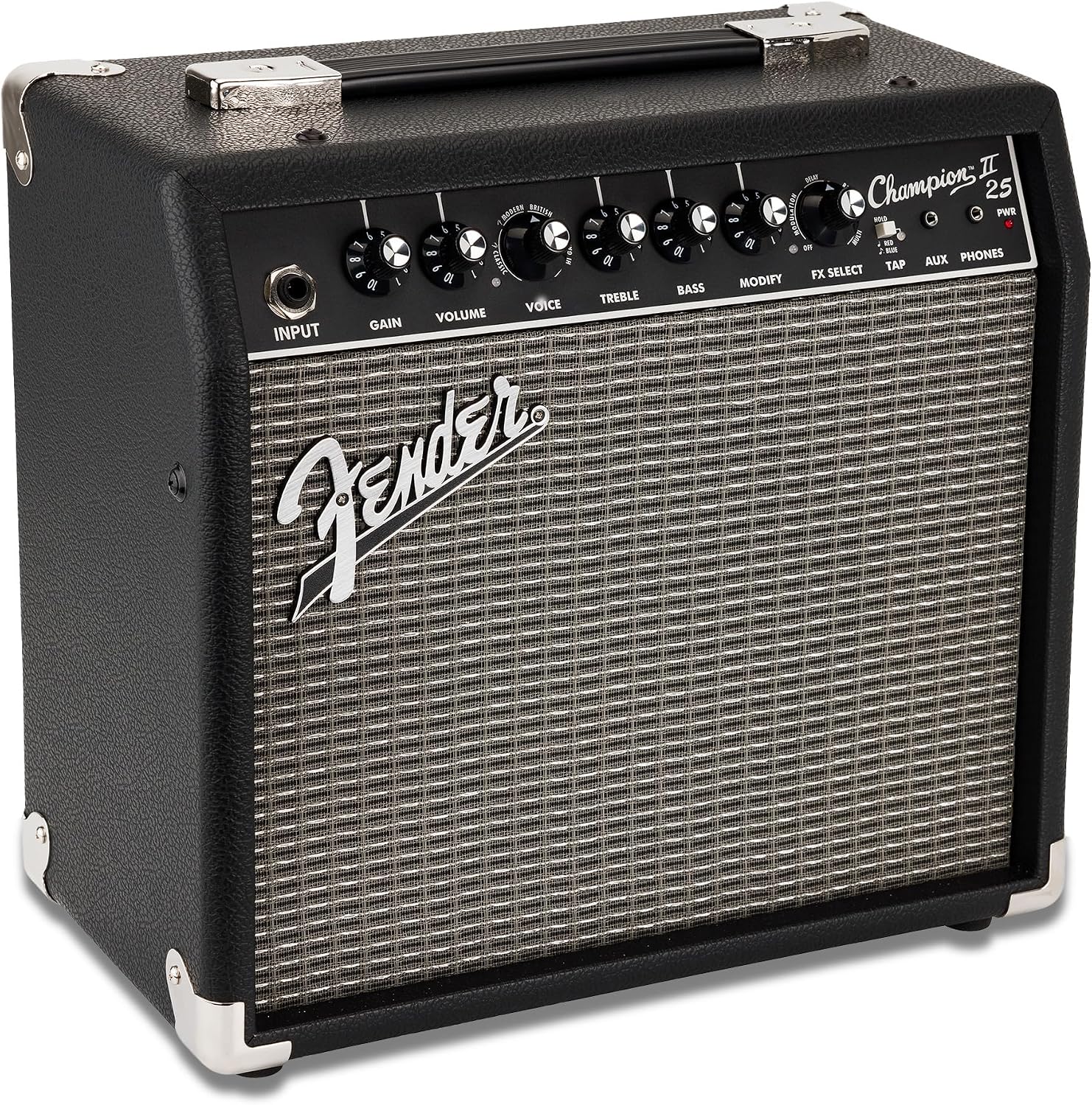 Fender Champion II 25 Watt Electric Guitar Combo Amp, Speaker, USB & Aux
