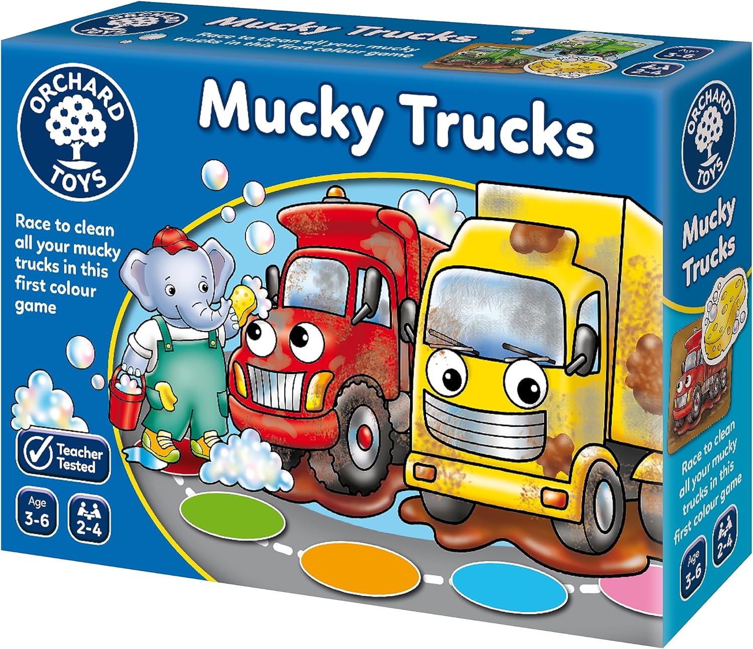 Orchard Toys Mucky Trucks Game, A fun colour matching game for kids age 3-6, Educational Game