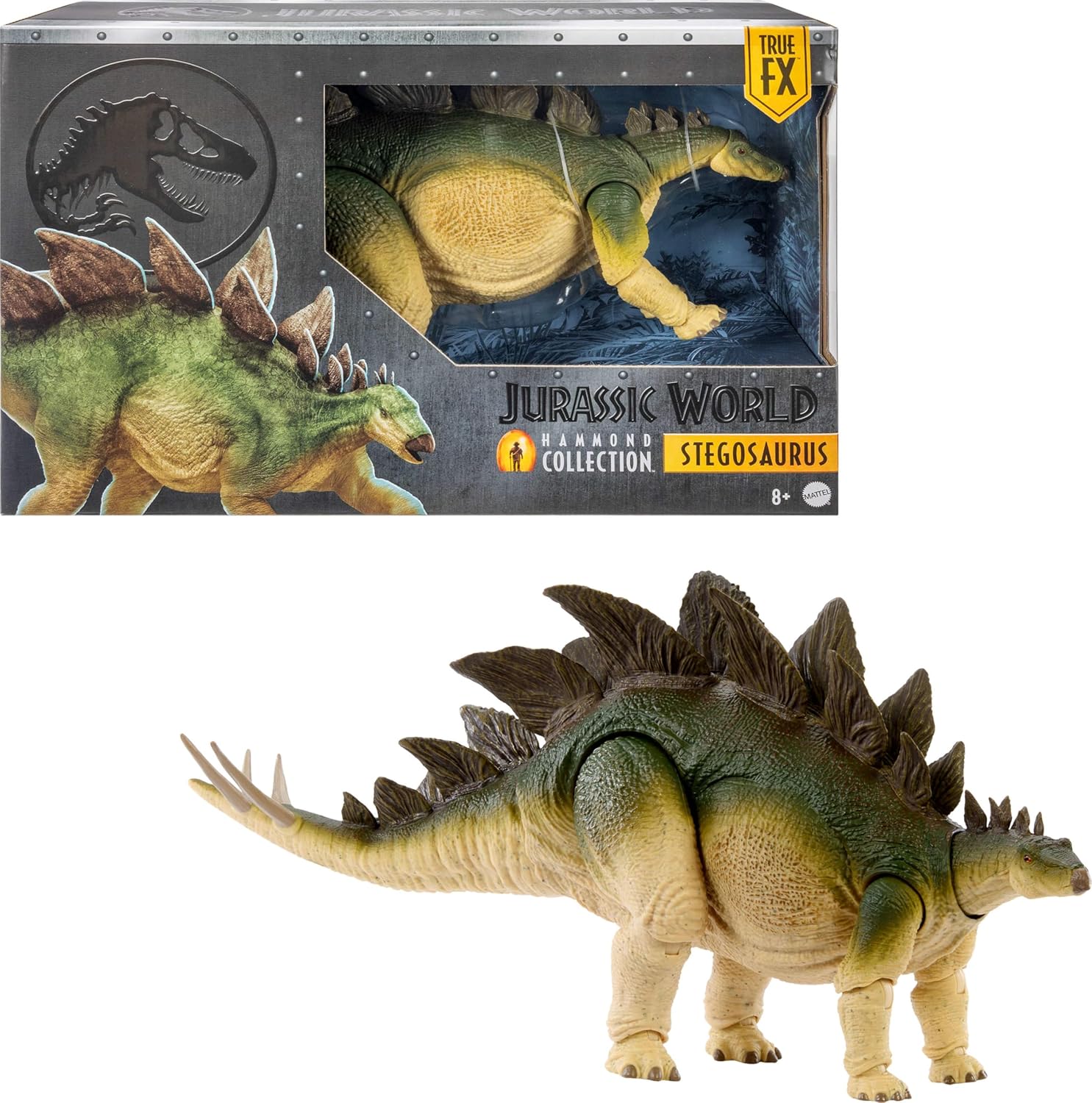 ​Mattel Jurassic World Hammond Collection Action Figure, Lost World Jurassic Park Stegosaurus, Carnivore Large Dinosaur Toy, Posable Wired Tail, JCH08