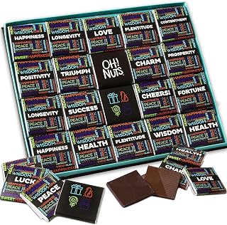 Chocolate Gift Basket Wishes Gift Set - 20pcs | Gourmet Belgium Chocolates Blessings Assorted Flavors Holiday Gift for Birthday, Anniversary, Corporate Gift, Men & Women by Oh Nuts