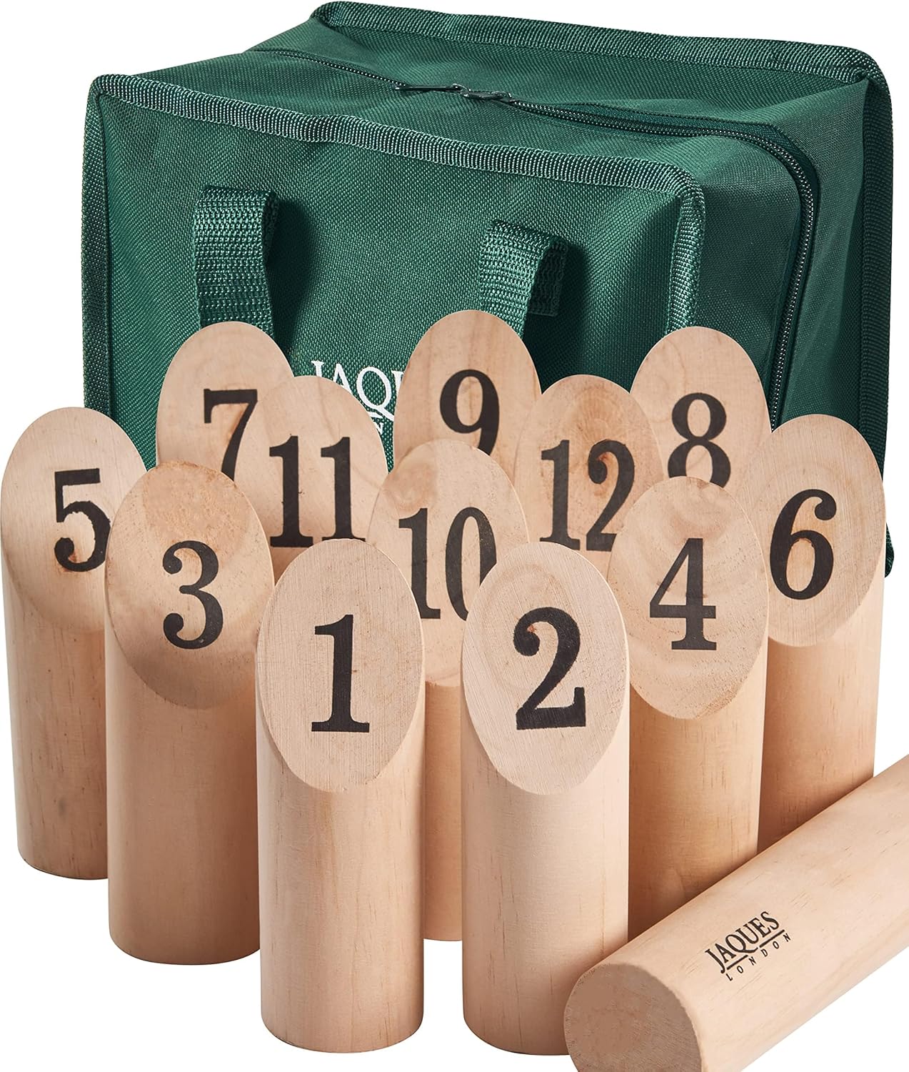 Jaques of London Wooden Skittles | Throwing Games | Skittles Game for Gardens | Outdoor Games for Adults & Kids | Since 1795