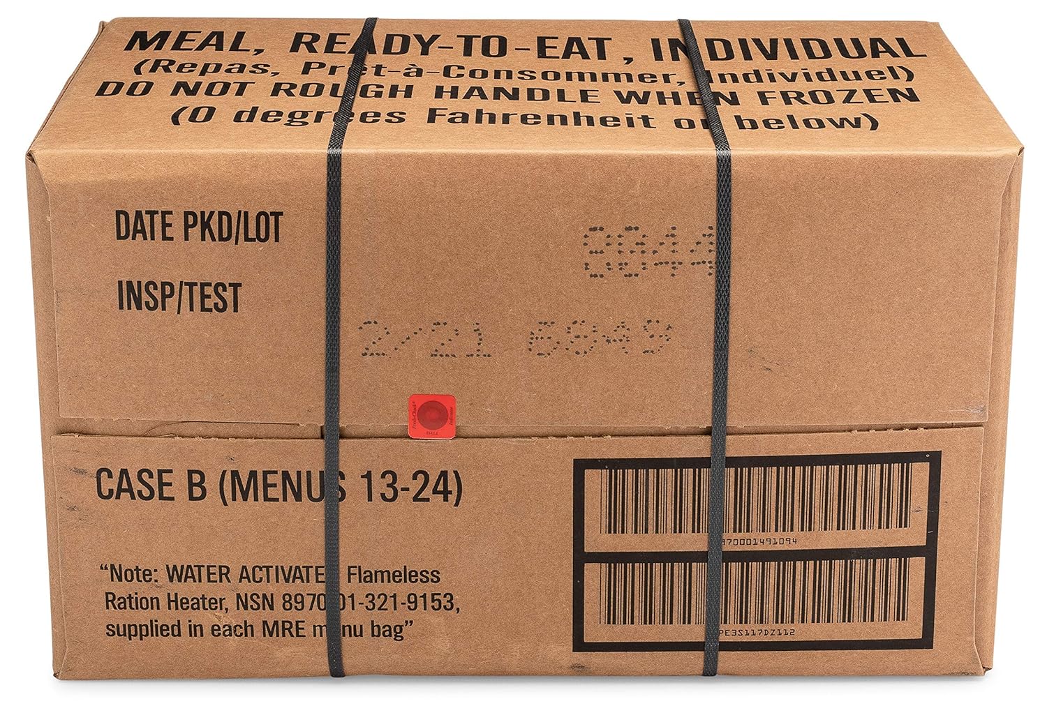 U.S. Meals Ready to Eat (Variety Pack of 12) โ (A or B Case Selected at Random) Nutritional Emergency Food Rations - Freeze Dried Food w/ Flameless Heater, Entree, Dessert, & More - MRE Kit for Emergency Survival, Hunting, & More