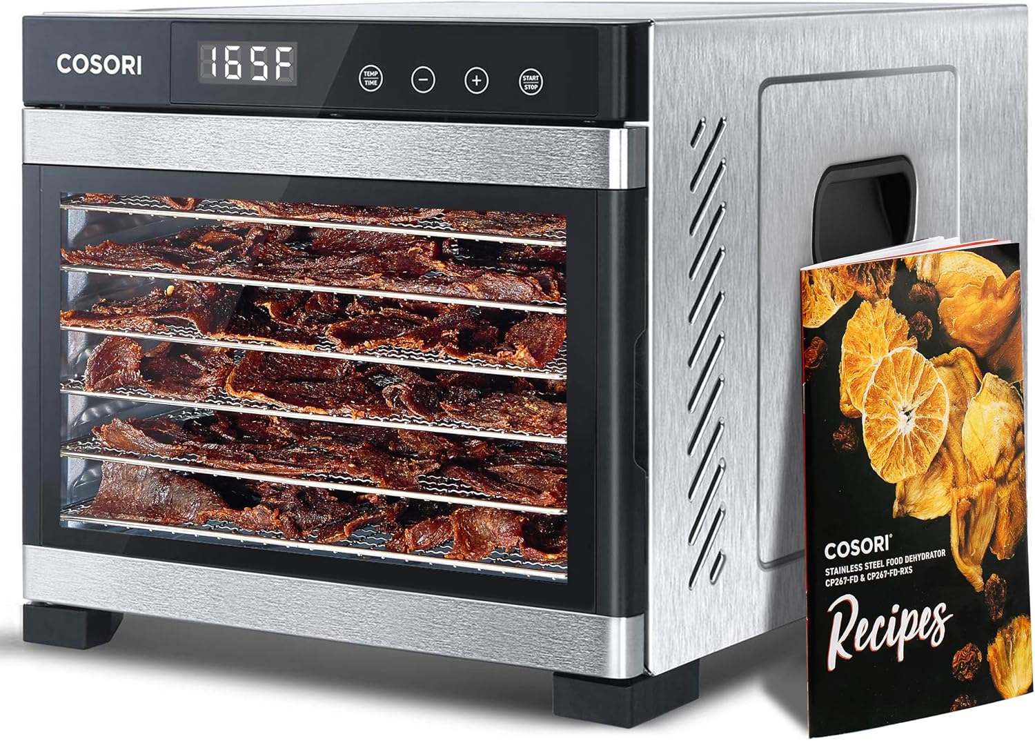 COSORI Food Dehydrator, Bigger Than 7 Trays With Large 6.5" Drying Space, 600W Power Saves More Time Than 480W, 165Β°F Dehydrated Dryer for Jerky, Dog Treats, Herbs, Meat, Fruit, and Yogurt, Silver