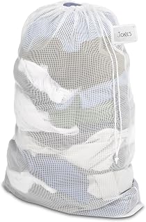 Whitmor Mesh Laundry Bag w/ID Tag White